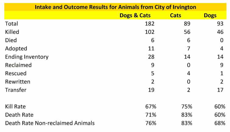 AHS Irvington 2015 Dog and Cat Stats